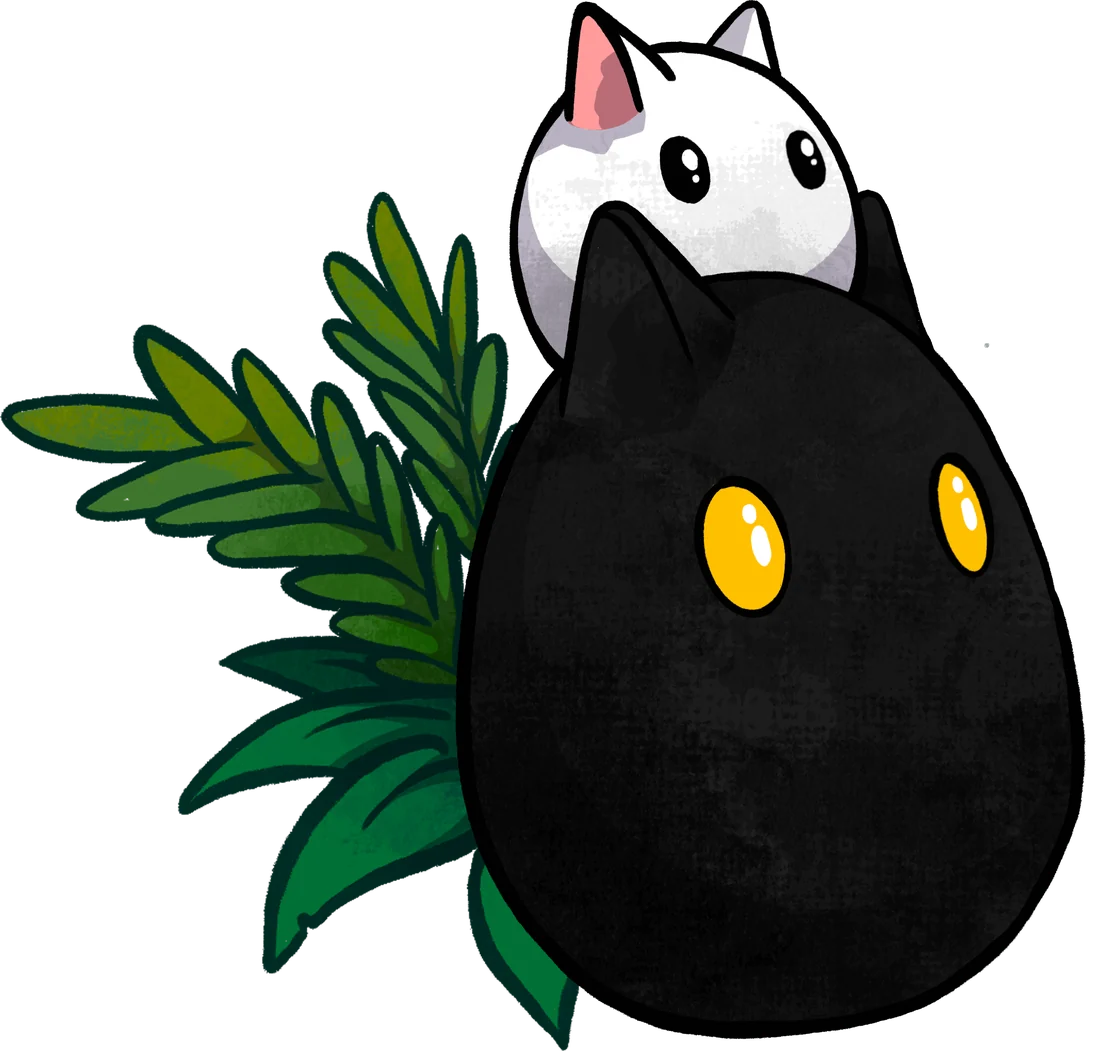 Black Chumbi carrying a small white Chumbi on its head